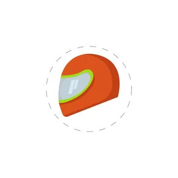 Racing helmet colored flat icon for mobile concept and web apps design. Stock Illustration