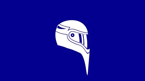 Racing Helmet Design on Blue Background Stock Footage 327761794