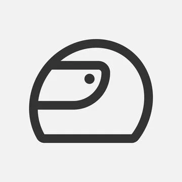 Racing helmet line vector icon on white background Stock Illustration