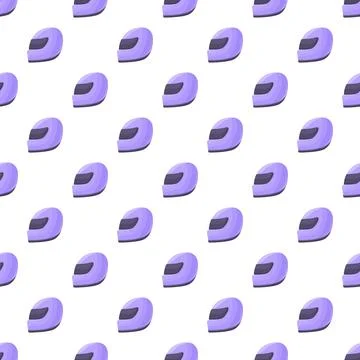 Racing helmet pattern repeating on white background Stock Illustration
