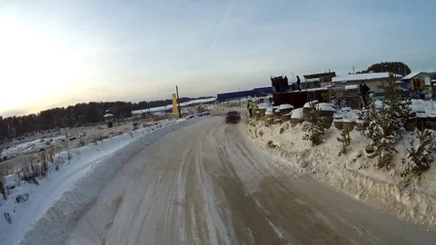 Racing ice rally Stock-Footage 86314350