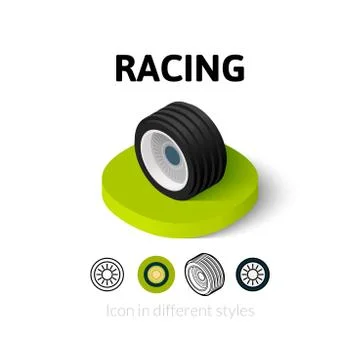 Racing icon in different style Stock Illustration
