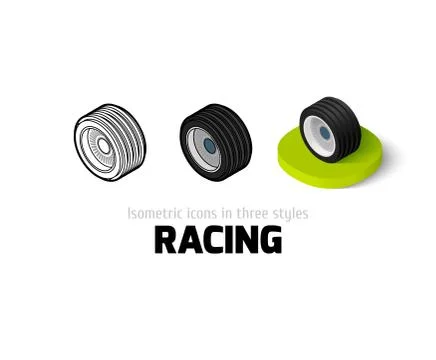 Racing icon in different style Stock Illustration