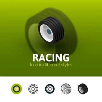 Racing icon in different style Stock Illustration