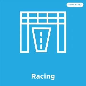 Racing icon isolated on blue background Free Stock Illustration
