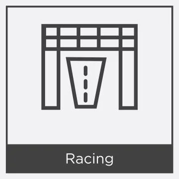 Racing icon isolated on white background Free Stock Illustration