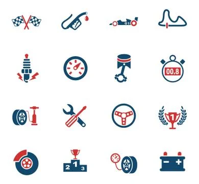 Racing icon set Stock Illustration