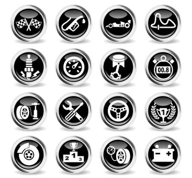 Racing icon set Stock Illustration
