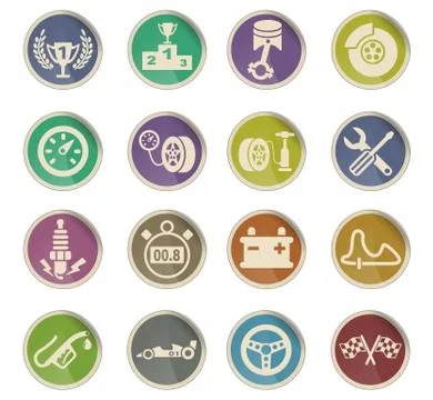 Racing icon set Stock Illustration