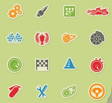 Racing icon set Stockillustratie
