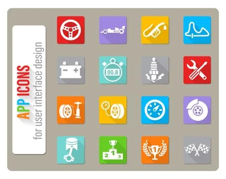 Racing icon set Stock Illustration