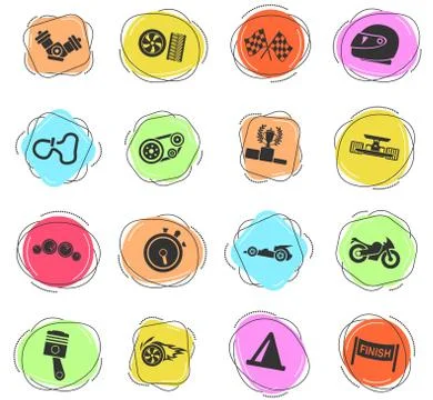Racing icon set Stock Illustration