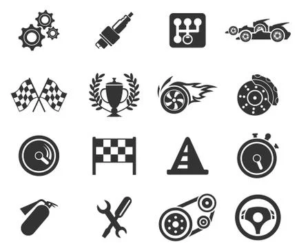 Racing icons Stock Illustration