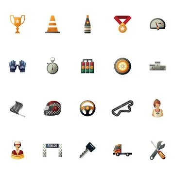 Racing Icons Illustrazione stock
