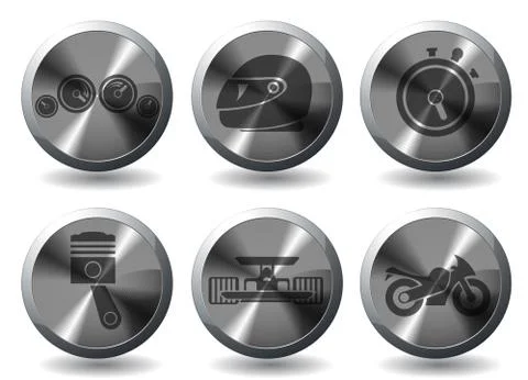 Racing icons set Illustrazione stock