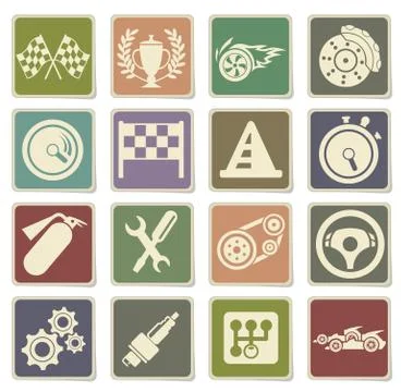 Racing icons set Stock Illustration