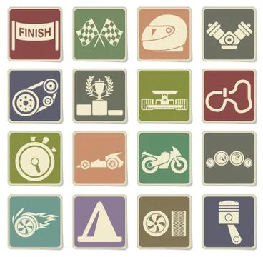 Racing icons set Stock Illustration