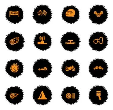 Racing icons set 스톡 일러스트