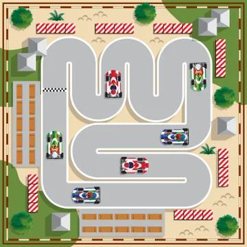 Racing karts. Stock Illustration