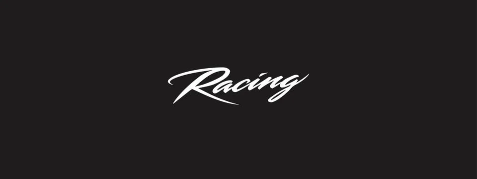 Racing Lettering Vector – Dynamic Speed Typography for Motorsports Logos Stock Illustration