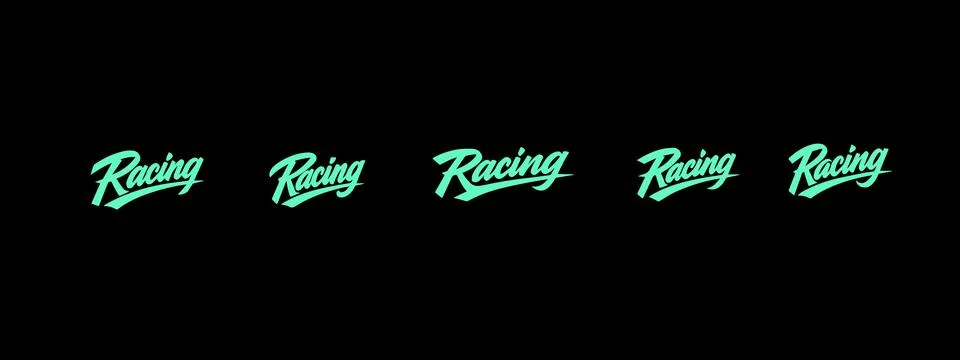 Racing Lettering Vector - Dynamic Speed &amp; Motion Typography Stock Illustration