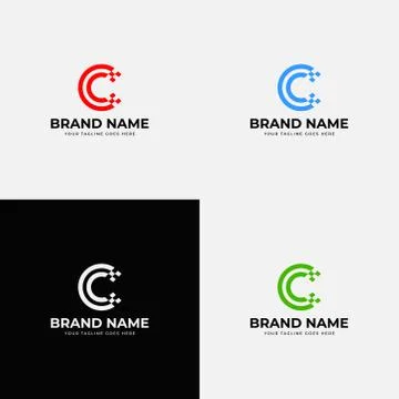 Racing Line Creative abstract modern Letter C vector line logo design. Minima Stock Illustration