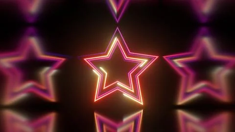 Racing Luminous Neon Glowing Light Streaks Form Star Shape Shining Illustrazione stock