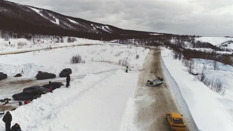 The racing machine rolls over Stock Footage 79993521