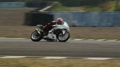 Racing Motorcycle in the Circuit 库存影片 48884034