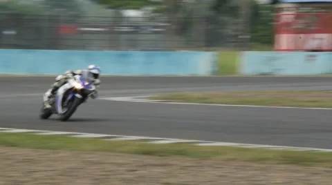 Racing Motorcycle Doing Hard Turn HD 库存影片 48921331