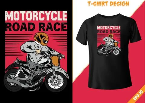 Racing motorcycle vector art racer t shirt design Stock Illustration