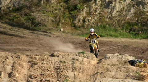 Racing motorcyclist Stock Footage 735674