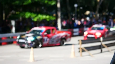 Racing pick up car Stock Footage 95558535