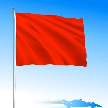 Racing Red waving flag, end of practice or qualifying, illustration Stock Illustration