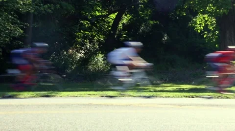 Racing road cyclists Stock Footage 52423316