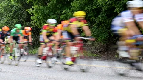 Racing road cyclists Stock Footage 52423395