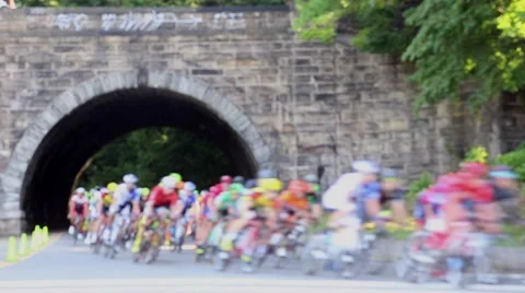 Racing road cyclists Stock Footage 52423406