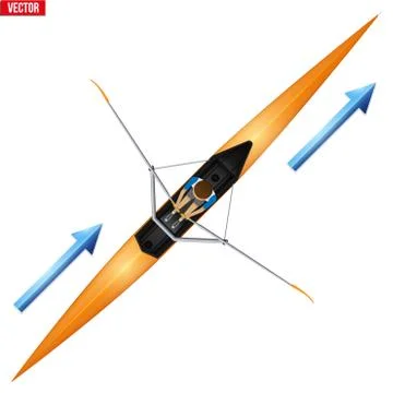 Racing shell and single rower Stock Illustration