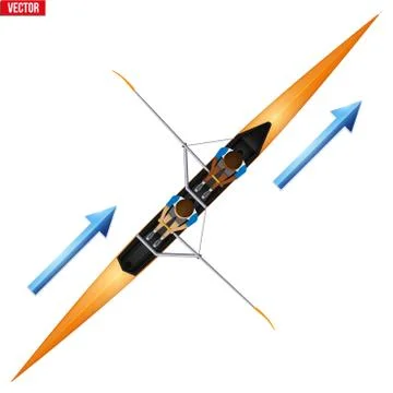 Racing shell double rower Stock Illustration