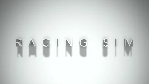 Racing sim 3D title animation with shadows on a white background Stock Footage 297516173