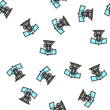 Racing simulator cockpit vector seamless pattern Stock Illustration