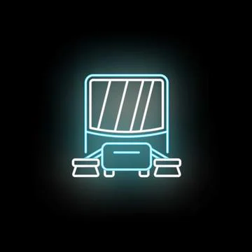 Racing simulator game arcade neon blue glowing icon Stock Illustration