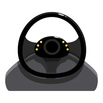 Racing simulator steering wheel with force feedback on white background Stock Illustration