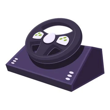 Racing simulator steering wheel for playing video games Stock Illustration