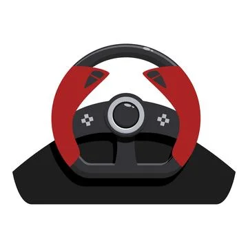 Racing simulator steering wheel for playing video games Stock Illustration