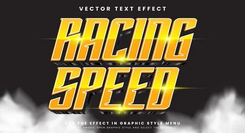 Racing Speed editable text effect Template Stock Illustration