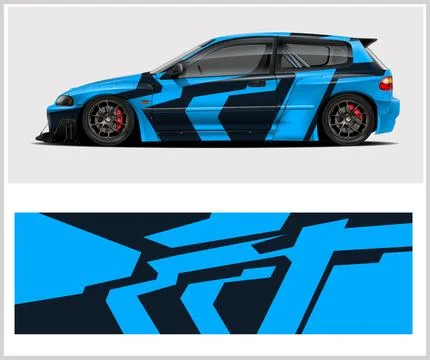 Racing Sport Car Wrap design and vehicle livery Stock Illustration