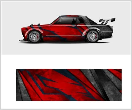 Racing Sport Car Wrap design and vehicle livery Stock Illustration