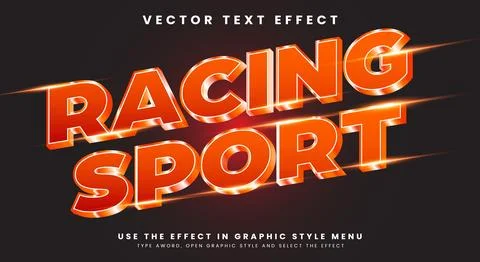 Racing Sport editable text effect Template Stock Illustration