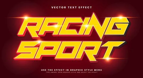 Racing Sport editable text effect Template Stock Illustration